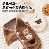 Pet Dog Embroidered Bear Fleece Vest for Small to Medium Dogs
