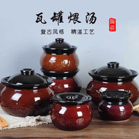 Ceramic Stew Pot with Lid for Steaming and Stewing, Traditional Chinese Style Soup Bowl