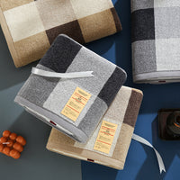 Japanese Style Plaid Cotton Bath Towel for Adults