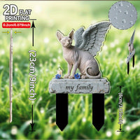 Acrylic Angel Cat Memorial Garden Stake for Pet Remembrance