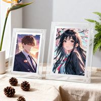 Anime-Themed Glass Photo Frame for Desk or Bedroom Decor, 5-10 Inch