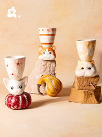 CONGSTUDIO Cute Cat Ceramic Mug Wine Glass Creative Cartoon Gift