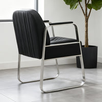 Barber Salon Chair with Stainless Steel Armrests, Ergonomic Design for Hair Styling and Perming