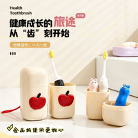 Portable Travel Toothbrush and Mouthwash Cup Set for Family Trips