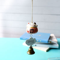 Ceramic Lucky Cat Wind Chime Bell Ornament Japanese Style Souvenir Craft