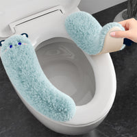 Thick Plush Waterproof Toilet Seat Cover, Self-Adhesive, Dirt-Resistant, Winter Bathroom Toilet Cushion Protector