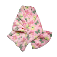 Vintage Japanese Harajuku Plush Cross Scarf with Star and Butterfly Embellishments