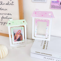 Cute Korean Style Rotating House Photo Card Holder Display Stand