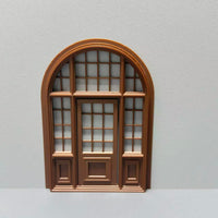 Dollhouse Miniature Gothic Style Door and Window Set for Micro Landscape Decor