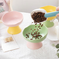 Ceramic Elevated Cat Dog Bowl for Food and Water, Tilted Design, Large Capacity, Anti-Spill Pet Feeder