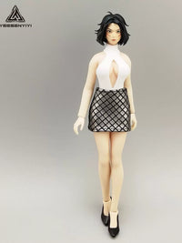 1/12 Scale Female Soldier Figure Leather Hip Skirt BJD Doll Clothes 6-inch Mecha Girl Non-staining Short Skirt 12-point Doll Dress