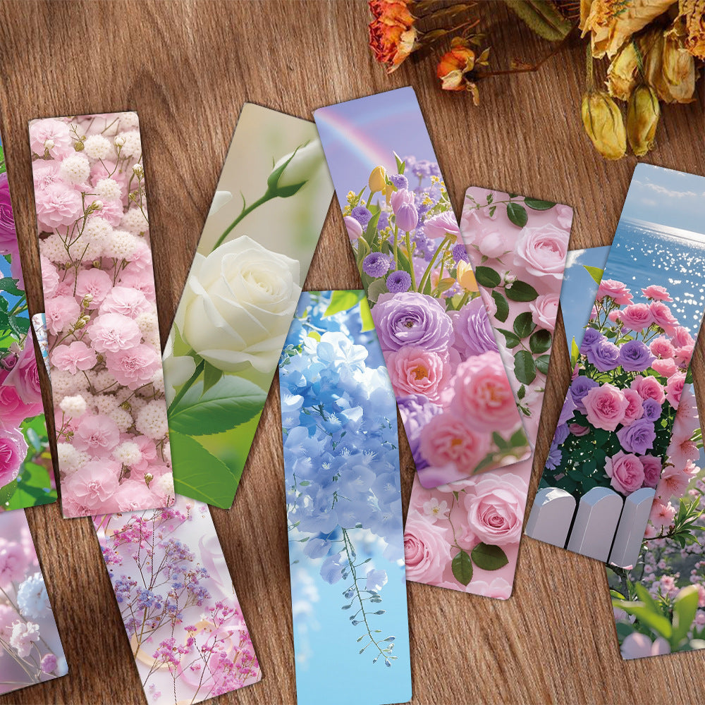 24-Pack Floral Bookmark Set for Reading, Student Rewards, and Stationery Gifts