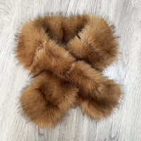 Faux Fox Fur Scarf Thickened Warm Cross Neck Warmer