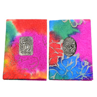 Thai Souvenir Handmade Paper Notebook with Embossed Tin Decoration