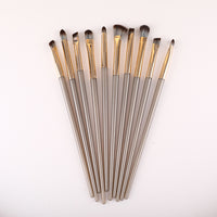 Multi-Piece Eye Detail Brush Set with Soft Animal Hair Bristles and Wooden Handles
