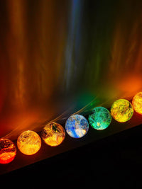 Colorful Glass Crystal Ball Ornaments for Fish Tanks and Decor, 4cm Solid Sphere