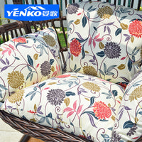 Indoor/Outdoor Rattan Wicker Swing Chair with Stand, Single Person Hanging Basket Chair for Patio Balcony Garden