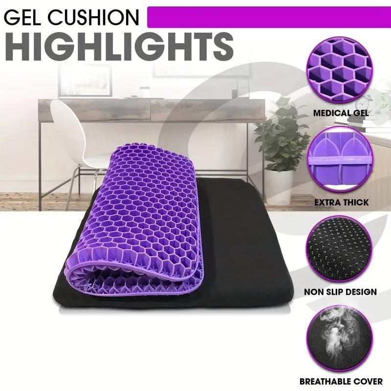 Breathable Silicone Gel Seat Cushion with Cover for Office Chair Car Wheelchair