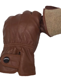 Men's & Women's Genuine Leather Winter Gloves - Warm, Windproof, Waterproof Driving Gloves with Wool Lining