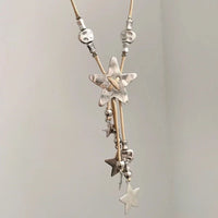Vintage Industrial Style Braided Rope Star Tassel Necklace Pendant