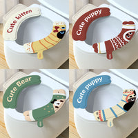 Dopamine Dachshund Puppy Toilet Seat Sticker, Waterproof & Reusable, All-Season Toilet Seat Cover for Home
