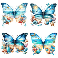 Waterproof Beach Butterfly Self-Adhesive Wall Decal for Windows, Glass, Bathroom, Toilet Decoration