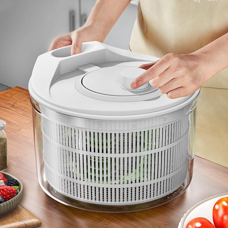 Manual Salad Spinner and Vegetable Dryer with Large Capacity Washing Bowl