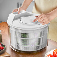 Manual Salad Spinner and Vegetable Dryer with Large Capacity Washing Bowl
