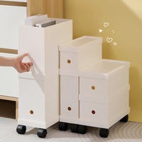 Desktop Rectangular Storage Box with Lid and Wheels for Kitchen Cabinet and Sundries Organization