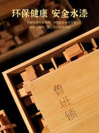 Luban Lock Kongming Lock Wooden Brain Teaser Puzzle Set for Kids and Adults