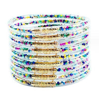 9-Layer Glitter Jelly Bangles Silicone Bracelet for Women
