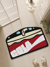Cartoon Hamburger Diatomaceous Earth Bath Mat Non-Slip Absorbent Quick Dry for Bathroom Shower Room