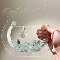 Acrylic Betta Fish Tank, All-in-One Transparent Desktop Aquarium, Small Ecological Ornament