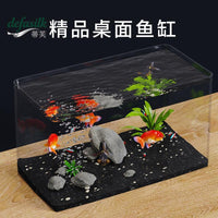 Acrylic Fish Tank with Lid, Clear Desktop Goldfish Aquarium for Office and Home Decor