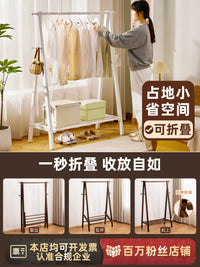 Freestanding Garment Rack with Storage Shelf for Bedroom