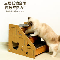 Wooden Pet Stairs Ramp for Dogs and Cats - Foldable Non-Slip Pet Ladder for Beds and Couches