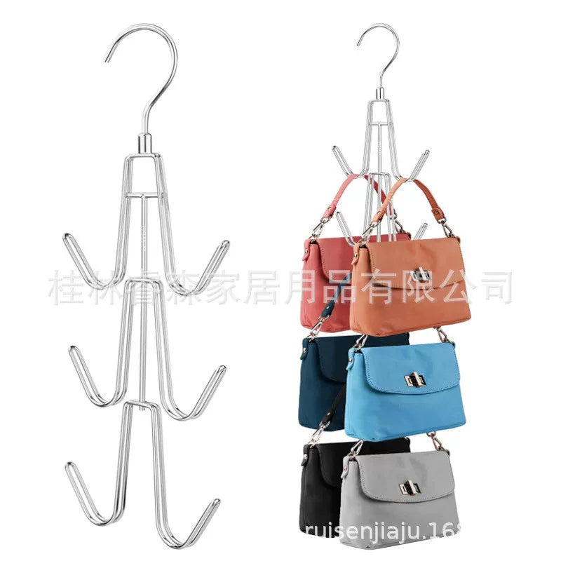 3-Layer Rotating Handbag Hanger Hook, Multi-functional Storage Rack for Purses and Backpacks