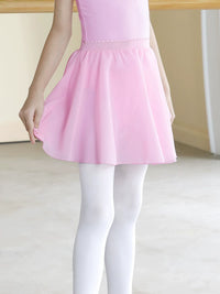 Girls' Chiffon Ballet Dance Skirt with Tie-Waist or Elastic Band for Performance & Practice