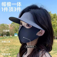 UV Protection Ice Silk Face Mask with Wide Brim for Cycling and Sun Protection