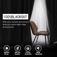 Blackout Window Curtains for Sun Protection and Privacy, Solid Color Panels
