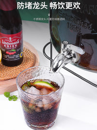 Beverage Dispenser Glass Jar with Spigot for Cold Drinks, Outdoor Camping, Parties, and Cocktails
