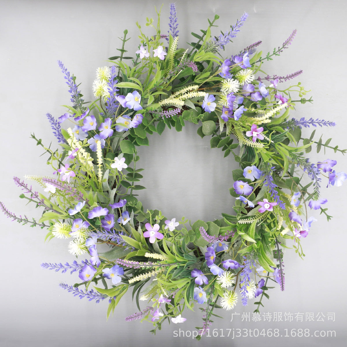 Spring Eucalyptus Lavender Wreath for Front Door Decor