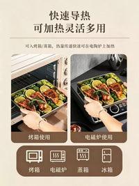Food Grade 316 Stainless Steel Rectangular Food Prep and Display Tray with Lid