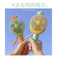 Cartoon Manual Press Mini Fan Portable Fruit Spray Handheld Fan