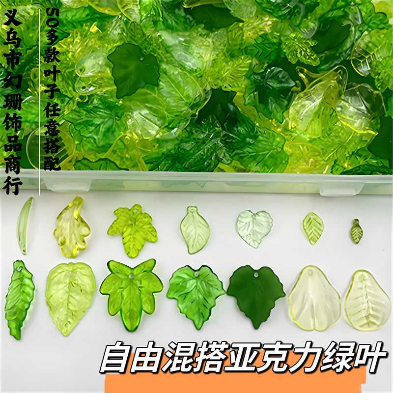 Acrylic Mini Leaf Beads for DIY Jewelry Making, Bracelets, Necklaces, Earrings