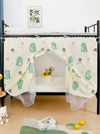 Student Dormitory Bed Curtain Mosquito Net Combo with Blackout Privacy for Bunk Beds