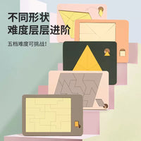 Wooden Geometric Shape Puzzle for Kids, Educational Tangram Toy