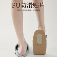 Women's Embroidered Open-Toe House Slippers for Wood Floors, Silent Non-Slip Indoor Slides
