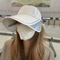 Retractable Wide Brim Sun Hat for Women, UV Protection Breathable Mesh Baseball Cap for Outdoor Summer