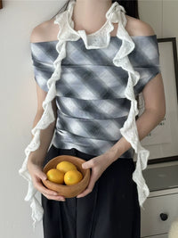 Y2K Irregular Spiral Knit Scarf for Women - Trendy Decorative Necktie